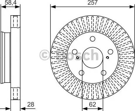 BOSCH 0 986 479 T43 - Тормозной диск autospares.lv