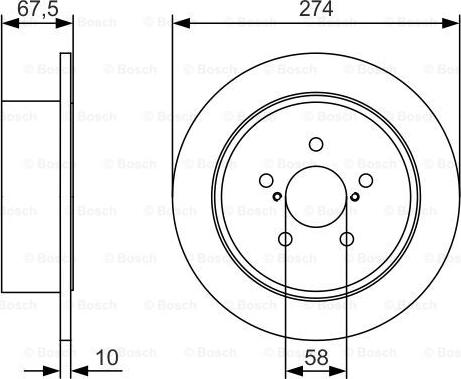 BOSCH 0 986 479 T51 - Тормозной диск autospares.lv