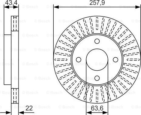 BOSCH 0 986 479 T66 - Тормозной диск autospares.lv