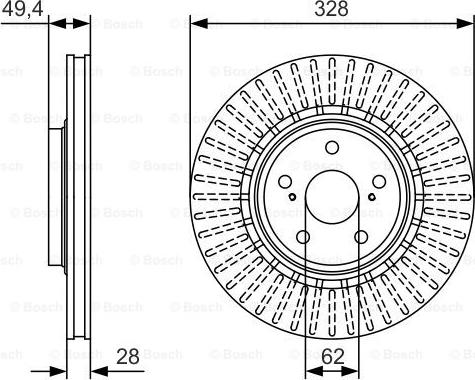 BOSCH 0 986 479 T00 - Тормозной диск autospares.lv