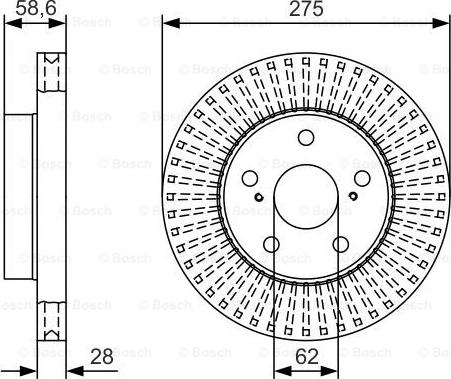 BOSCH 0 986 479 T18 - Тормозной диск autospares.lv