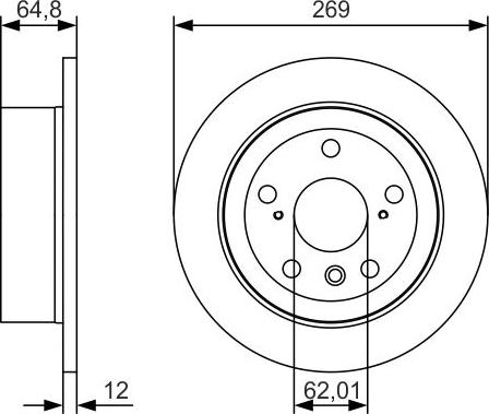 BOSCH 0 986 479 T13 - Тормозной диск autospares.lv