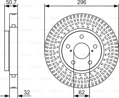 BOSCH 0 986 479 T37 - Тормозной диск autospares.lv