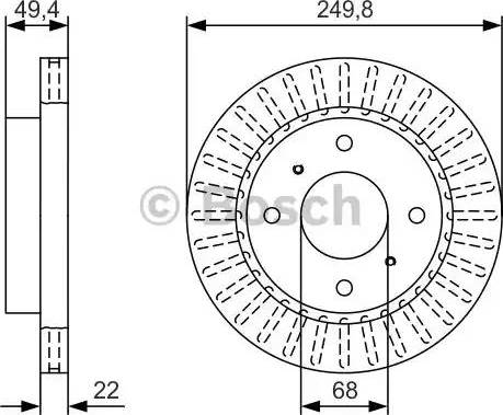 BOSCH 0 986 479 T78 - Тормозной диск autospares.lv