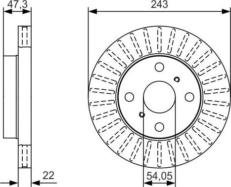 BOSCH 0 986 479 T72 - Тормозной диск autospares.lv