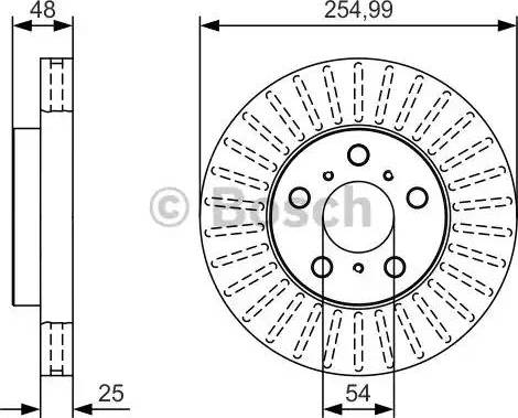 BOSCH 0 986 479 T77 - Тормозной диск autospares.lv