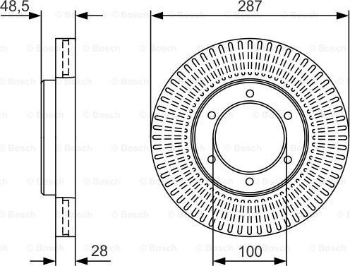 BOSCH 0 986 479 U90 - Тормозной диск autospares.lv