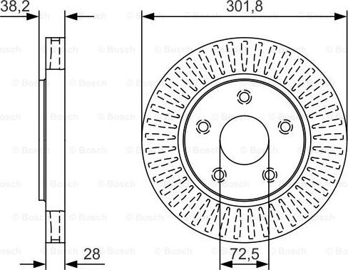 BOSCH 0 986 479 U45 - Тормозной диск autospares.lv