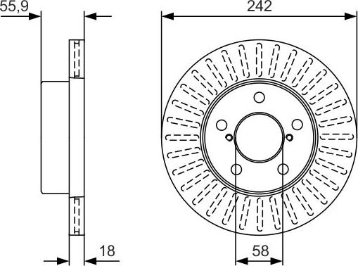 BOSCH 0 986 479 U69 - Тормозной диск autospares.lv