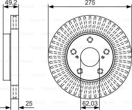 BOSCH 0 986 479 U19 - Тормозной диск autospares.lv