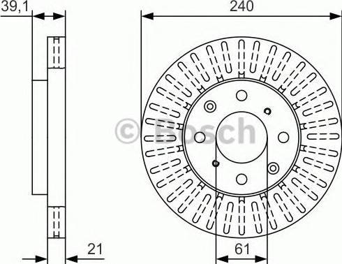 BOSCH 0 986 479 U15 - Тормозной диск autospares.lv