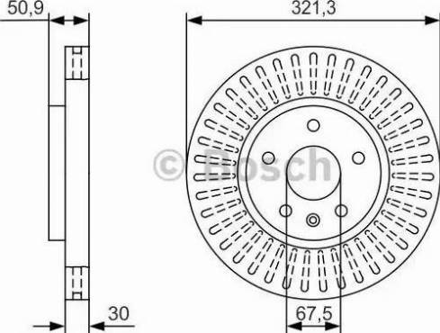 BOSCH 0 986 479 U11 - Тормозной диск autospares.lv