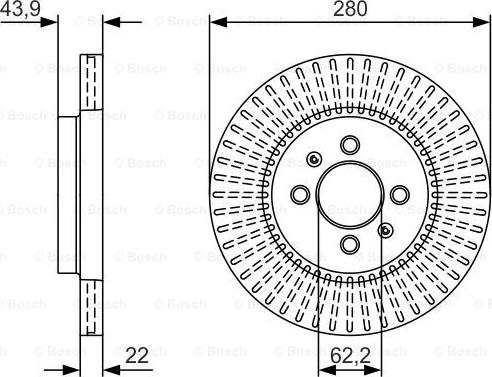 BOSCH 0 986 479 U89 - Тормозной диск autospares.lv