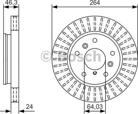 BOSCH 0 986 479 U26 - Тормозной диск autospares.lv