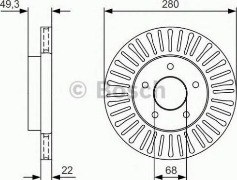 BOSCH 0 986 479 U72 - Тормозной диск autospares.lv