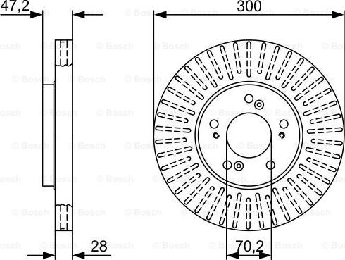 BOSCH 0 986 479 V58 - Тормозной диск autospares.lv