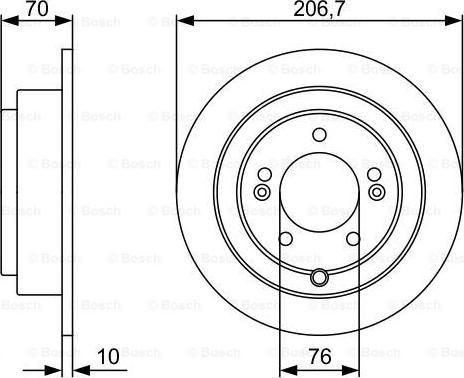 BOSCH 0 986 479 V53 - Тормозной диск autospares.lv