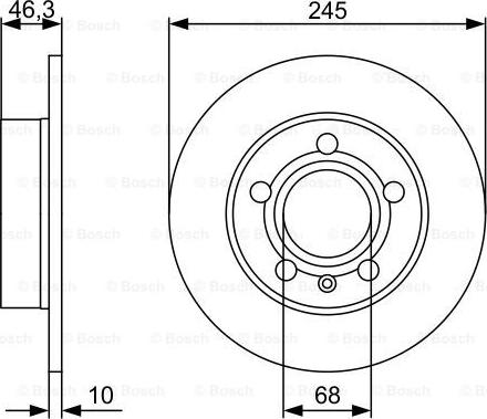 BOSCH 0 986 479 V52 - Тормозной диск autospares.lv