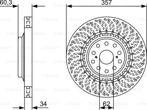 BOSCH 0 986 479 V64 - Тормозной диск autospares.lv