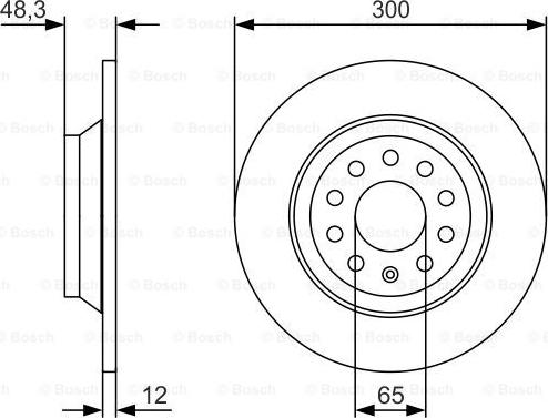 BOSCH 0 986 479 V01 - Тормозной диск autospares.lv