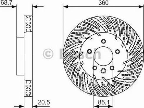 BOSCH 0 986 479 V03 - Тормозной диск autospares.lv