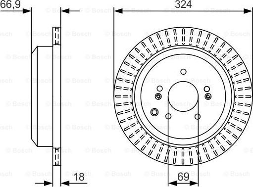 BOSCH 0 986 479 V10 - Тормозной диск autospares.lv