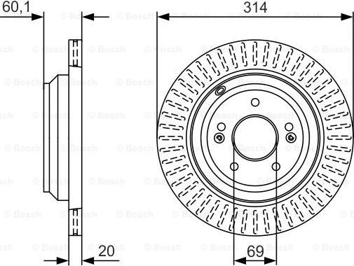 BOSCH 0 986 479 V11 - Тормозной диск autospares.lv