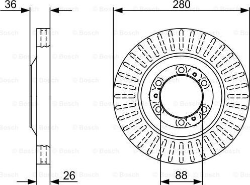 BOSCH 0 986 479 V88 - Тормозной диск autospares.lv