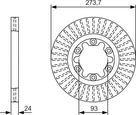 BOSCH 0 986 479 V36 - Тормозной диск autospares.lv