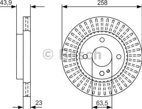 BOSCH 0 986 479 V27 - Тормозной диск autospares.lv