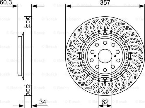 BOSCH 0 986 479 V74 - Тормозной диск autospares.lv