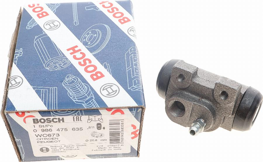 BOSCH 0 986 475 635 - Колесный тормозной цилиндр autospares.lv