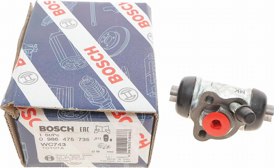 BOSCH 0 986 475 735 - Колесный тормозной цилиндр autospares.lv