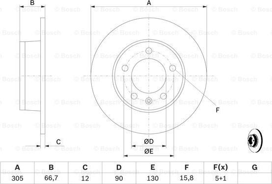 BOSCH 0 986 478 970 - Тормозной диск autospares.lv