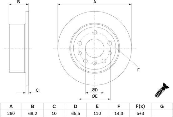 BOSCH 0 986 478 430 - Тормозной диск autospares.lv