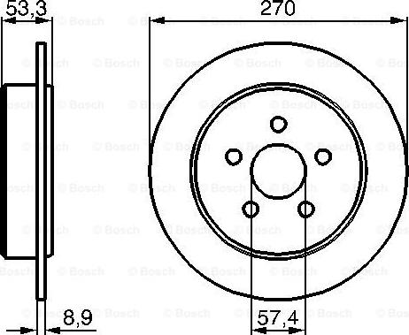 BOSCH 0 986 478 514 - Тормозной диск autospares.lv