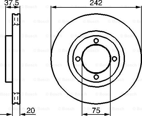 BOSCH 0 986 478 524 - Тормозной диск autospares.lv