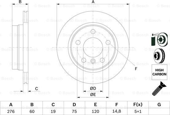 BOSCH 0 986 478 642 - Тормозной диск autospares.lv