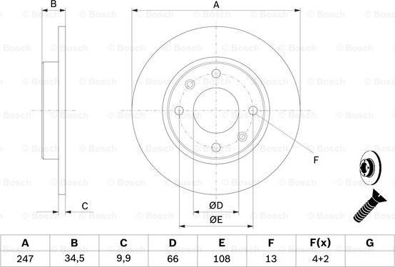 BOSCH 0 986 479 C54 - Тормозной диск autospares.lv