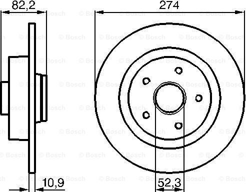 BOSCH 0 986 478 744 - Тормозной диск autospares.lv