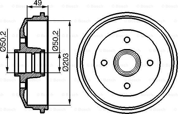 BOSCH 0 986 477 050 - Тормозной барабан autospares.lv