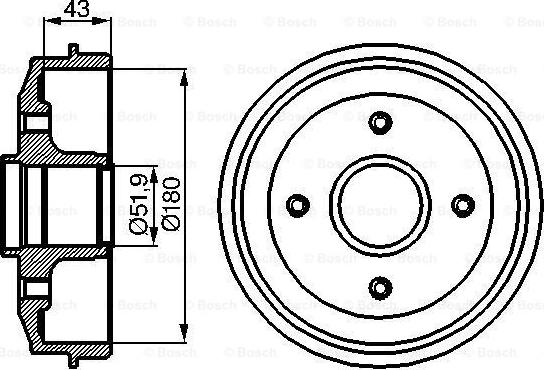 BOSCH 0 986 477 020 - Тормозной барабан autospares.lv