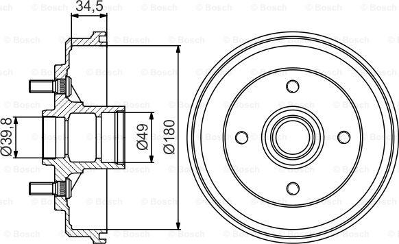 BOSCH 0 986 477 159 - Тормозной барабан autospares.lv