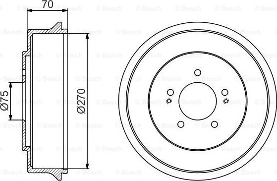 BOSCH 0 986 477 222 - Тормозной барабан autospares.lv