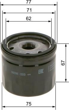 BOSCH 0 986 4B7 011 - Масляный фильтр autospares.lv