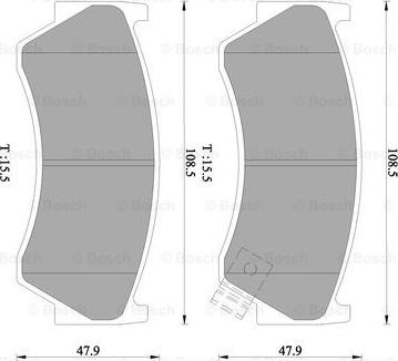 BOSCH 0 986 505 966 - Тормозные колодки, дисковые, комплект autospares.lv