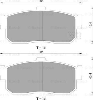 BOSCH 0 986 505 972 - Тормозные колодки, дисковые, комплект autospares.lv