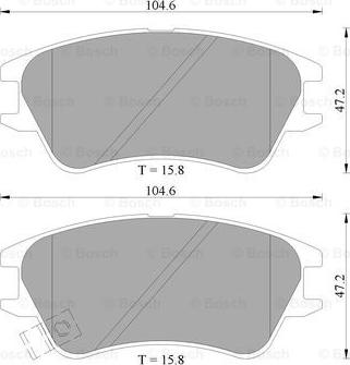 BOSCH 0 986 505 405 - Тормозные колодки, дисковые, комплект autospares.lv