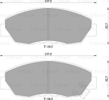 BOSCH 0 986 505 627 - Тормозные колодки, дисковые, комплект autospares.lv