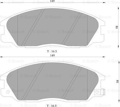 BOSCH 0 986 505 099 - Тормозные колодки, дисковые, комплект autospares.lv